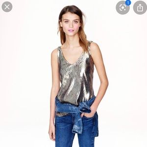 J. Crew Gold & Black Top